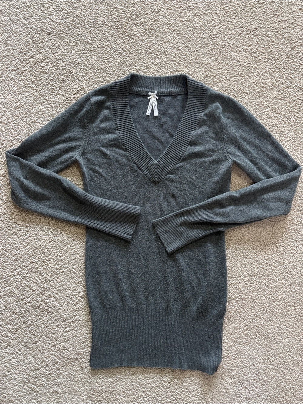 Classic Gray V-Neck Sweater — Lightweight Knit
